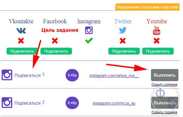 Зарплата за задание в Инстаграме